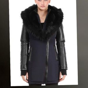 Rudsak grace coat - rare navy black combo
